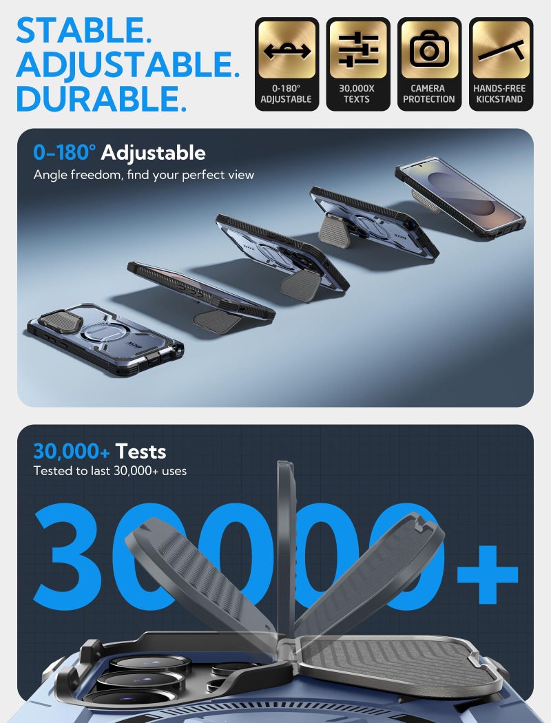 I-blason حافظة i-Blason Armorbox لهاتف Samsung Galaxy S25 Ultra مع غطاء كاميرا وحامل MagSafe [حماية عسكرية] حافظة هاتف مغناطيسية ثقيلة كاملة الجسم مع واقي شاشة لهاتف S25 Ultra بحجم 6.9 بوصة، زرقاء - Image 5