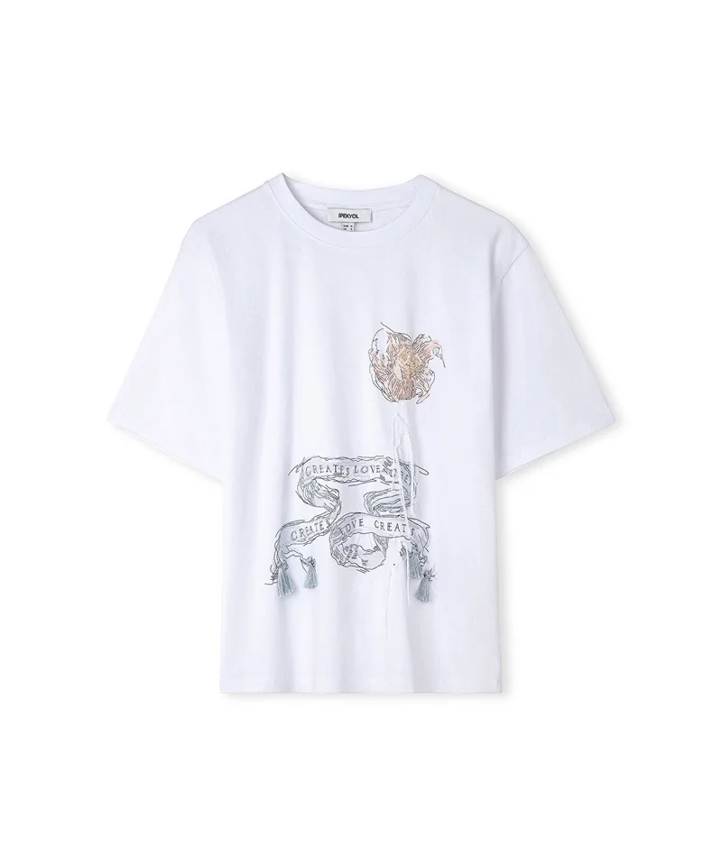 Ipekyol  Embroidered Slogan T-Shirt for Women | Best Price UAE