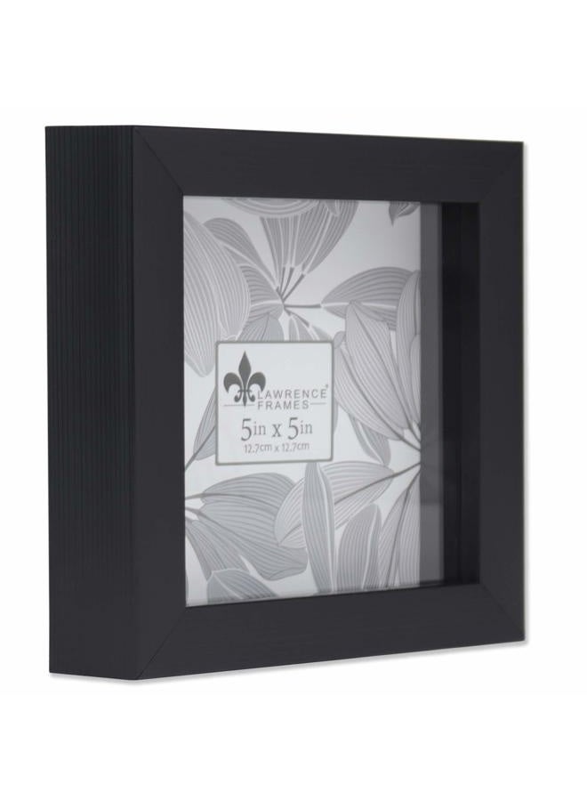 Lawrence Frames Shadow Box Frame, Polystyrene, Black, 5x5 - Image 1
