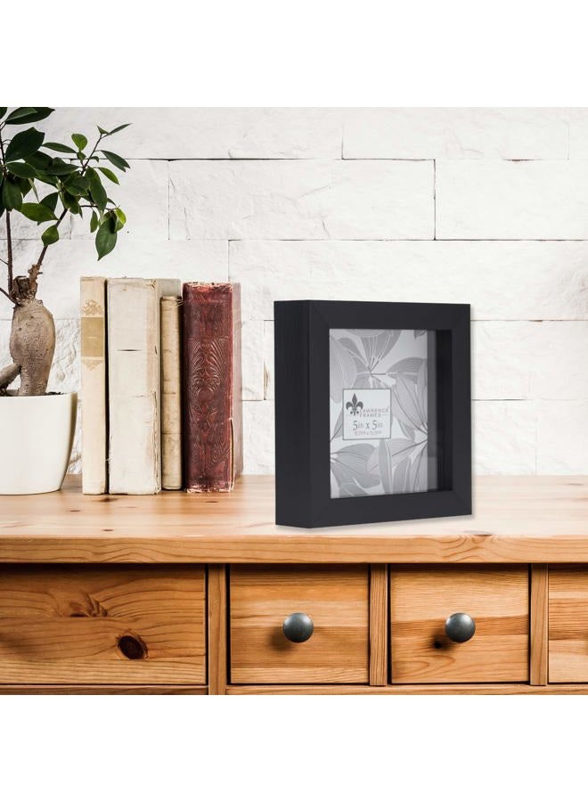 Lawrence Frames Shadow Box Frame, Polystyrene, Black, 5x5 - Image 5