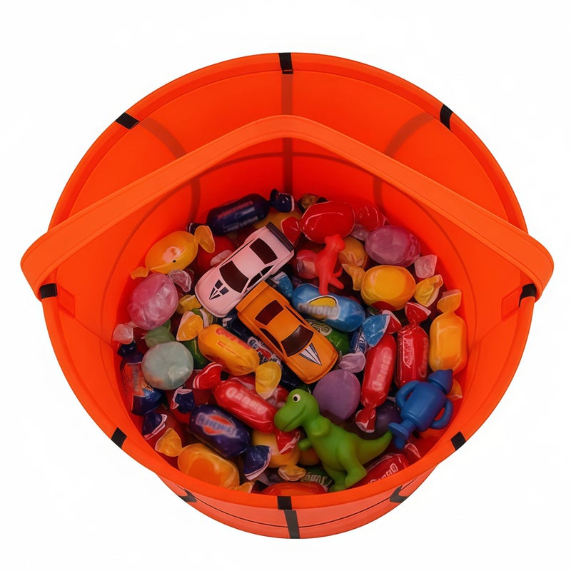 XinblueCo Basketball Basket Canvas Easter Egg Hunt Baskets Halloween Trick or Treat Candy Bucket for Halloween Easter - Image 4