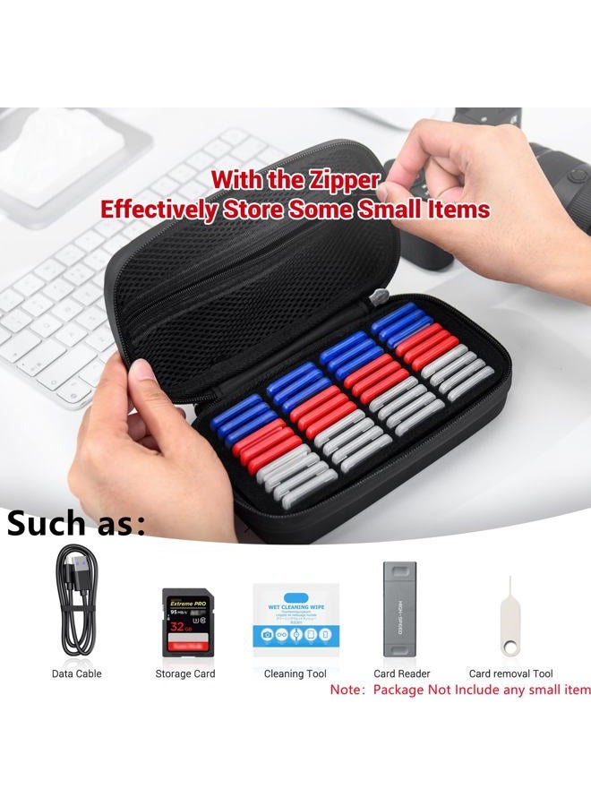 Kiorafoto EVA Hard Shell SD Card Case with 40 PCS Individual Plastic Memory Card Holder for 40 SD SDXC SDHC Cards,Dual Protect Water-Resistant Anti-Shock SD Card Carrying Case Organizer with Handle & Labels - Image 4