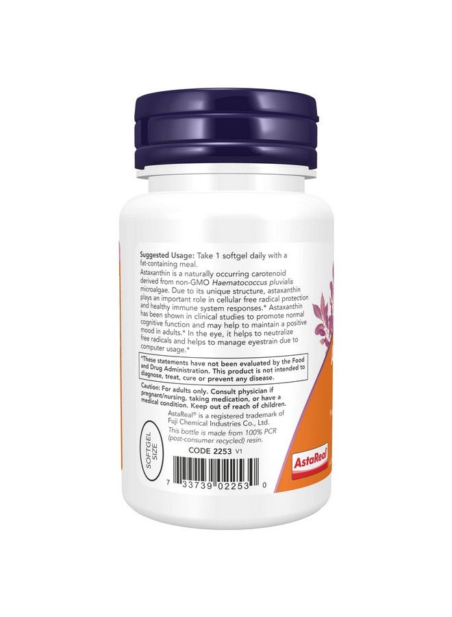 now Supplements Triple Strength Astaxanthin 12 Mg Triple Strength Brain Health* Helps Manage Eye Strain* 60 Veggie Softgels - Image 4