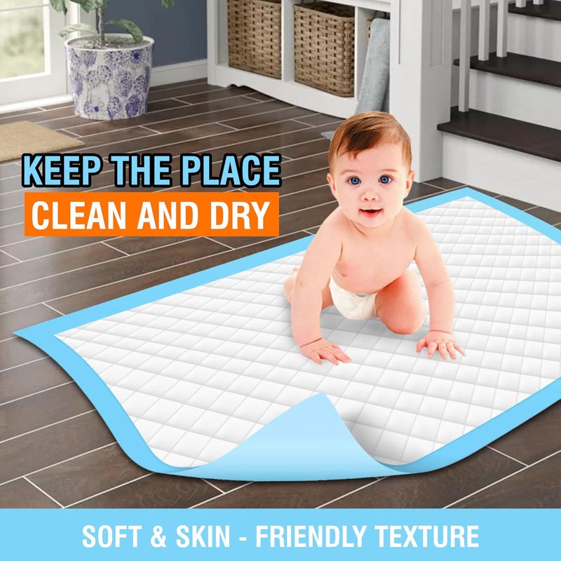 Premium Disposable Changing Pads Baby (40 pack, 60 x 60cm) – Portable Baby Changing Mat for Busy Parents – Hygienic Disposable Diaper Changing Mat – Extra Soft & Absorbent Disposable Changing Mat Baby - Image 5