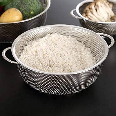 Matiko Pasta, Rice, Fruit, and Vegetable Drainer with Handle Stainless Steel Micro-Perforated Colander Kitchen Strainer Sieve (Small) - Image 1