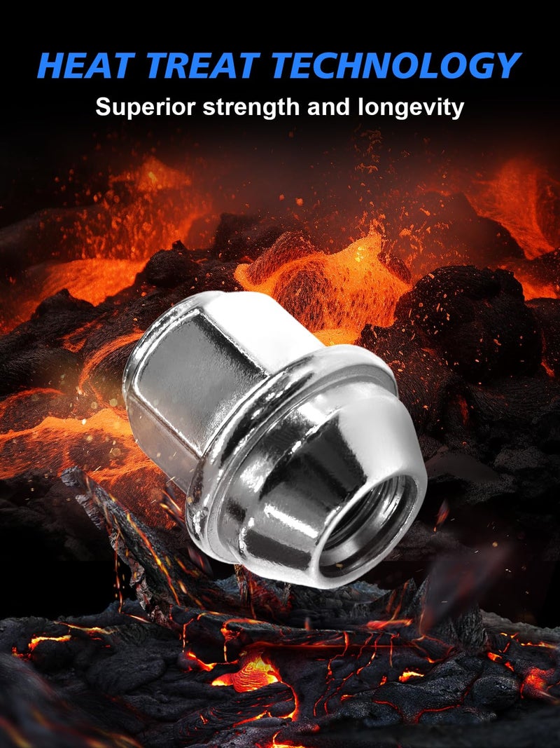 TAGMORE M12X1.5 Lug Nuts - 20pcs OEM Wheel Lug Nuts Compatible with 2009-18 Focus/2012-18 Fusion/2013-2020 Escape/2018+ EcoSport/2011-19 Fiesta, Chrome Acorn Wheel Nuts - Image 2