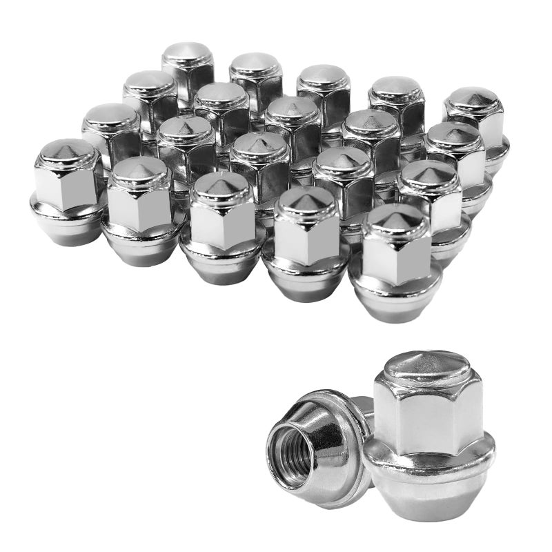 TAGMORE M12X1.5 Lug Nuts - 20pcs OEM Wheel Lug Nuts Compatible with 2009-18 Focus/2012-18 Fusion/2013-2020 Escape/2018+ EcoSport/2011-19 Fiesta, Chrome Acorn Wheel Nuts - Image 1