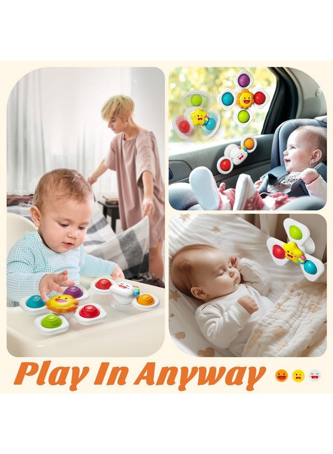 spring flower SpringFlower Suction Cup Spinner Toys, Baby Bath Toys for 12 18 Months Boy&Girl, Sensory Toys Bath Toys Travel Table Toy for Toddlers, Birthday Baby Gifts for 1 2 3 Year Old Toddler - Image 3