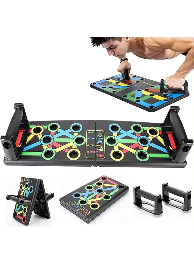 X spring Push Up Board 14 in 1 Strength Training Equipment Multi function Push Up Stand Foldable Portable Home Gym for Men and Women Push up Handles for Floor to Strengthen Arms Core and Back - Image 1