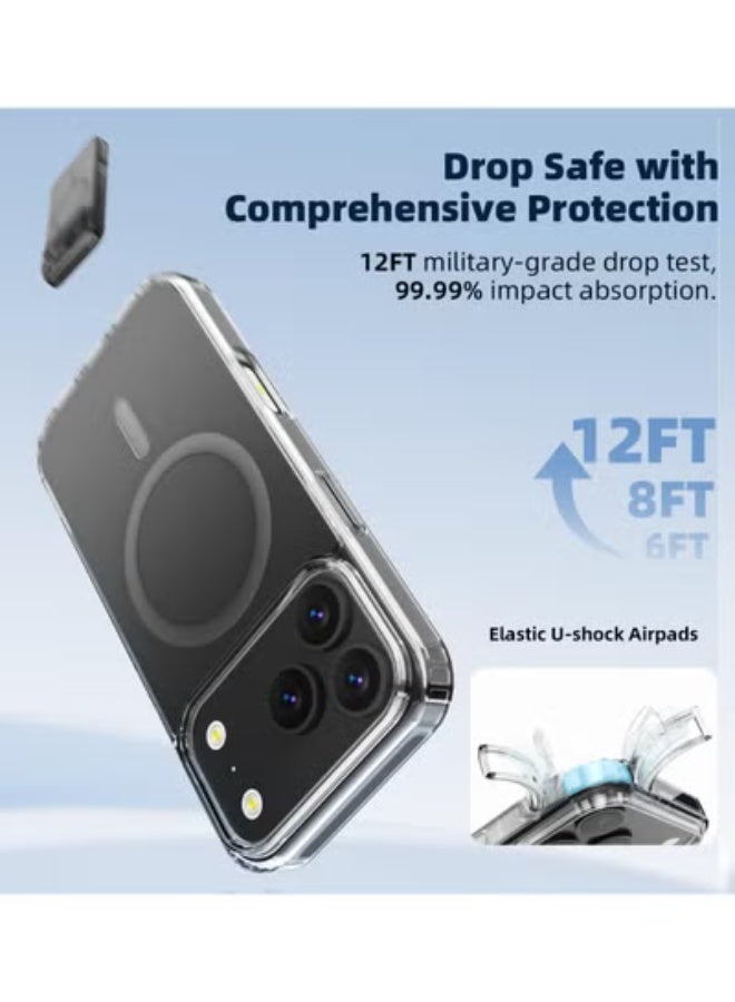 تايجر Crystal Clear Shockproof Phone Case for iPhone 17 Pro | Slim Transparent Protective Cover with Wireless Charging Support, Anti-Yellow & Scratch-Resistant Shell - Image 2