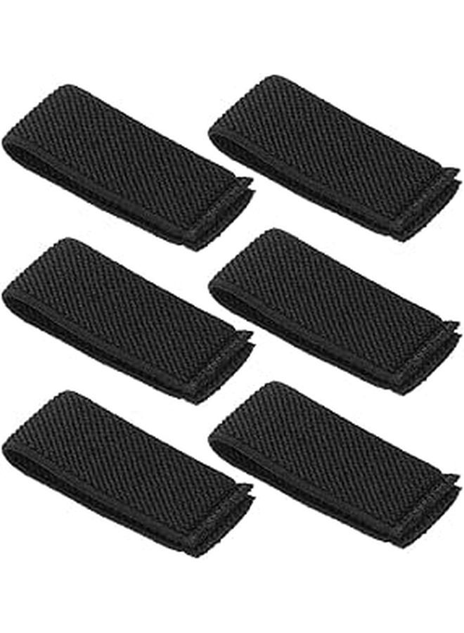 6pcs Black Elastic Nylon Belt Keepers Strap Retainers for Backpack Tactical Bag - Image 1