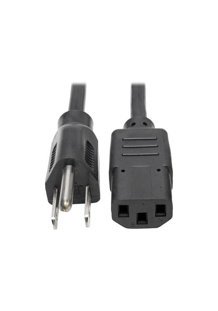 Tripp Lite Standard Computer Power Cord 10A, 18AWG (NEMA 5-15P to IEC-320-C13) 1-ft Black