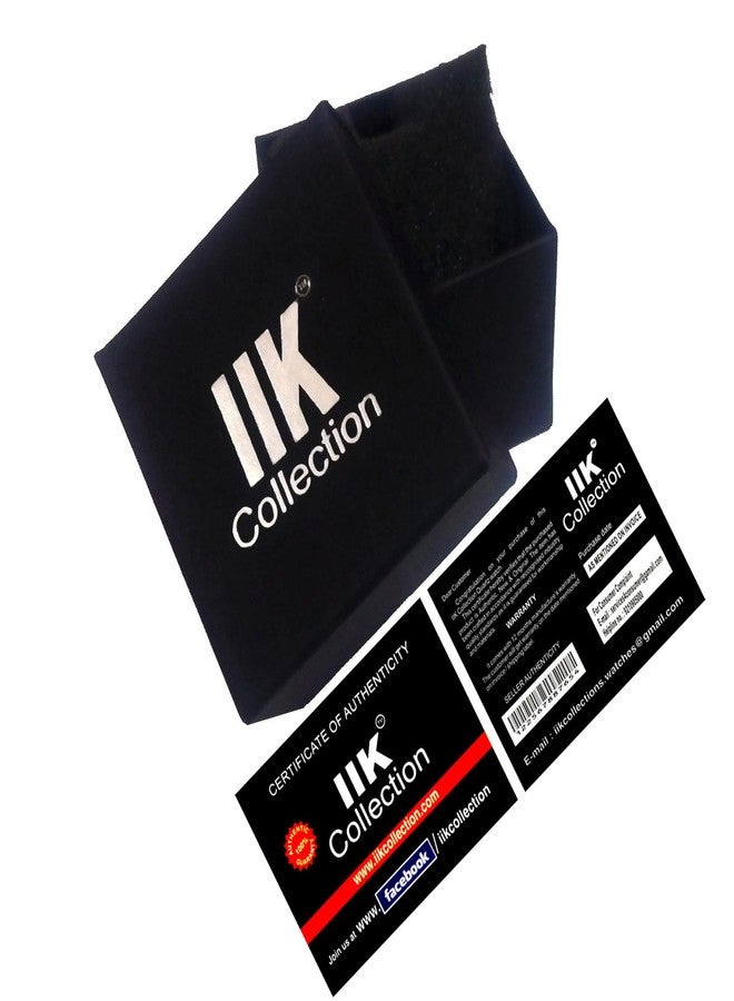 IIK COLLECTION Reactangle Studded Dial Metalic Bracelet Chain Strap Analogue Wrist Watch for Men and Boys, Black, MEN'S STYLE - Image 5
