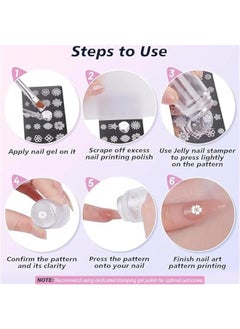MOXO French Nail Stamper, Nail Stamper Kit  2 Nail Art Stamper, Nail Scraper, 2 Nail Stamping Plate, 4 Replaceable Silic Jelly Heads for Gel Mani Home Salon Nail Art DIY  - Image 4