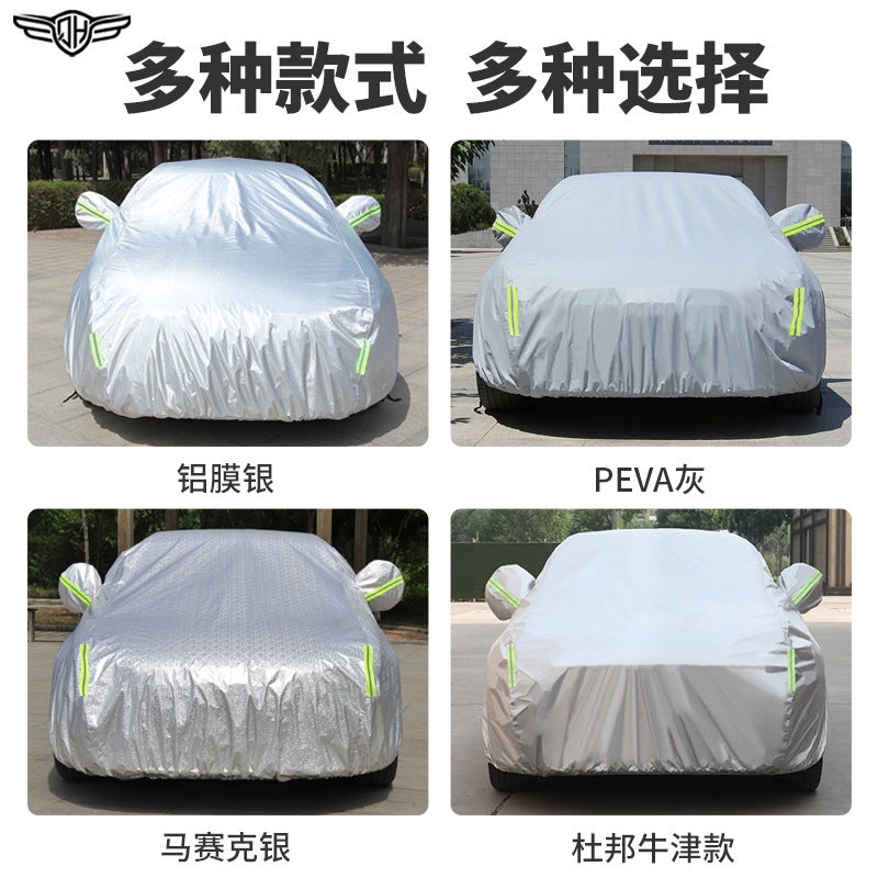 Car Garment Dupont Oxford Fleece-Lined Sunscreen Waterproof Heat Insulation Cover All-Season Universal Car Cover - Image 3
