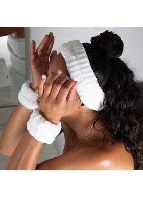 ZaneGear - 3 Piece  Original USA Spa Headband and Wrist Washband Face Wash Set  Reusable  Prevent Liquids from Spilling Down Your Arms BirthdayBridal PartySkincareAny Occasion Gift - Image 1
