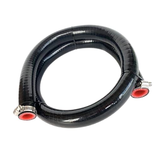 Bekelan 16MM 58 X 328FT Black High Temp Reinforced Silicone Heater Tubing Hose Radiator Coolant Straight LineWork Pressure 145PSI4ply Reinforced5MM Thick2 Clamp - Image 3