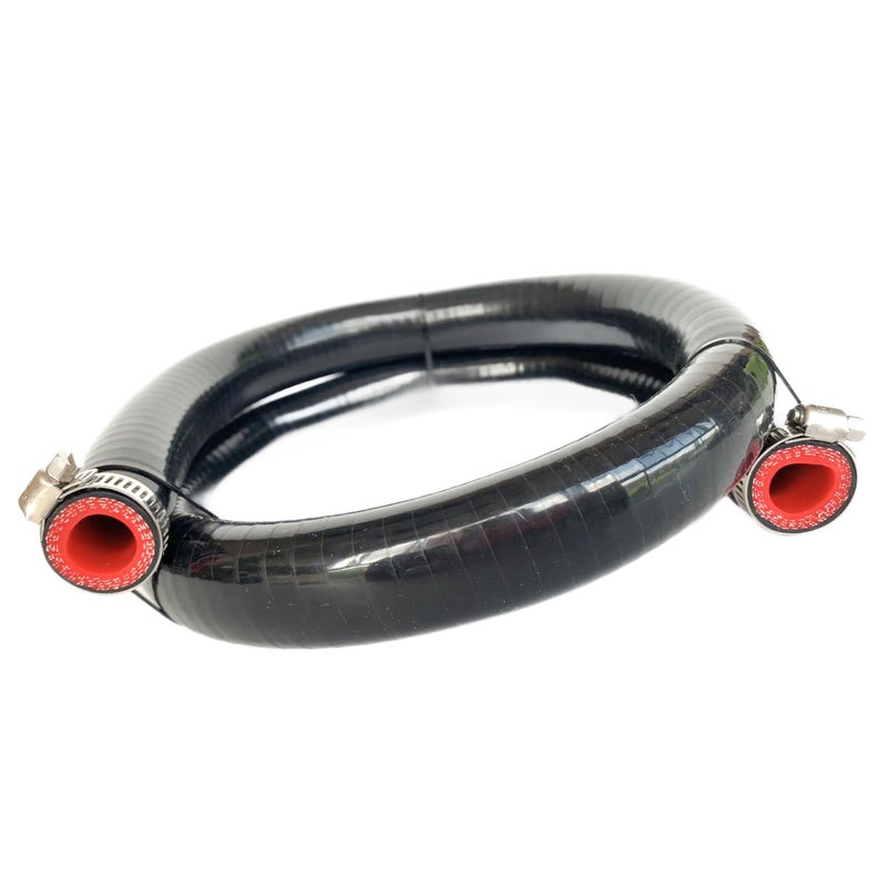 Bekelan 16MM 58 X 328FT Black High Temp Reinforced Silicone Heater Tubing Hose Radiator Coolant Straight LineWork Pressure 145PSI4ply Reinforced5MM Thick2 Clamp - Image 2
