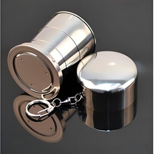 MeeTo Pack of Portable Folding Stainless Steel Travel Mug Cup - Compact 125ml Camping Foldable Glass, Lightweight and Durable for Outdoor Adventures Small-Pack of 1 - Image 3