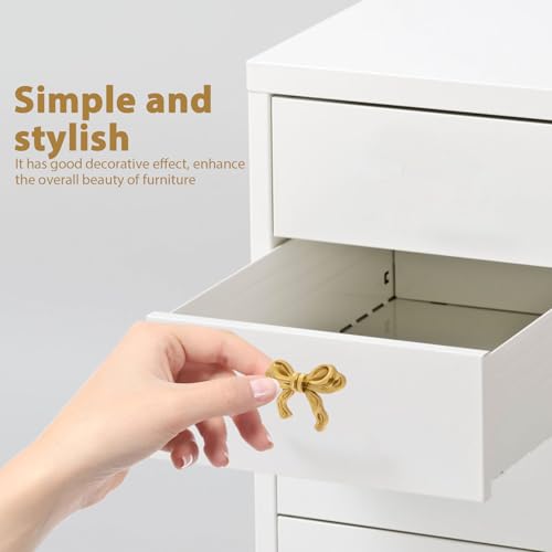 DOITOOL Gold Bow Knobs for Dresser, 4PCS Bow Shape Cabinets Knobs for Cabinet Drawer Cupboard Pulls Handle Decor Furniture Accessories - Image 2