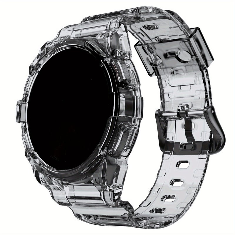 غطاء شفاف متكامل مع حزام متوافق مع ساعات Galaxy Watch6 و5 و4 مقاس 40 ملم و44 ملم، مناسب للرياضة - Image 3