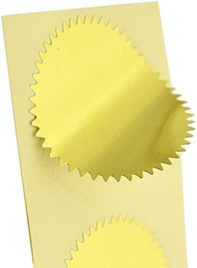 MDLG 100pcs Embossing Stickers - Blank Metallic Gold Certificate Seals With Scallop Edge - Embossed Foil Self-Adhesive Notary Seals for Embosser Stamp (Gold) Seasonal & permanent compatible - Image 4