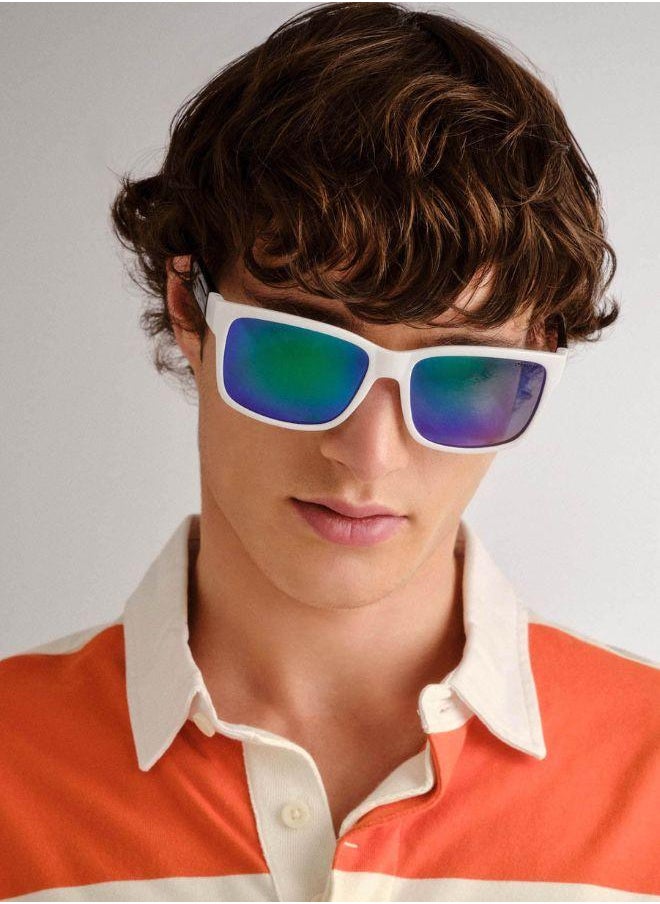 Solarized Square D-Frame Sunglasses – Bold Oversized UV400 Shades for Men – Retro Sport Style with Mirror Lens & Durable Frame – Festival, Streetwear, Outdoor  - Image 1