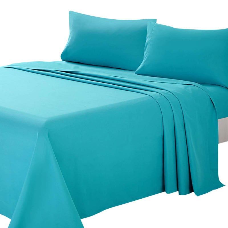 ARTALL Soft Microfiber Bed Sheet Set 4Piece with Deep Pocket Bedding  Queen Teal