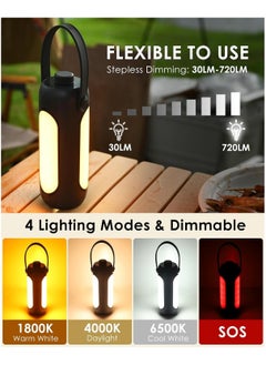 XVersion Portable LED Camping Lights Camping Lantern - Cordless Rechargeable Light for Outdoor Hiking, Tents, Bedroom, Night Use, Mini Hanging Torch, Home & Camp Decoration - Gray  - Image 5