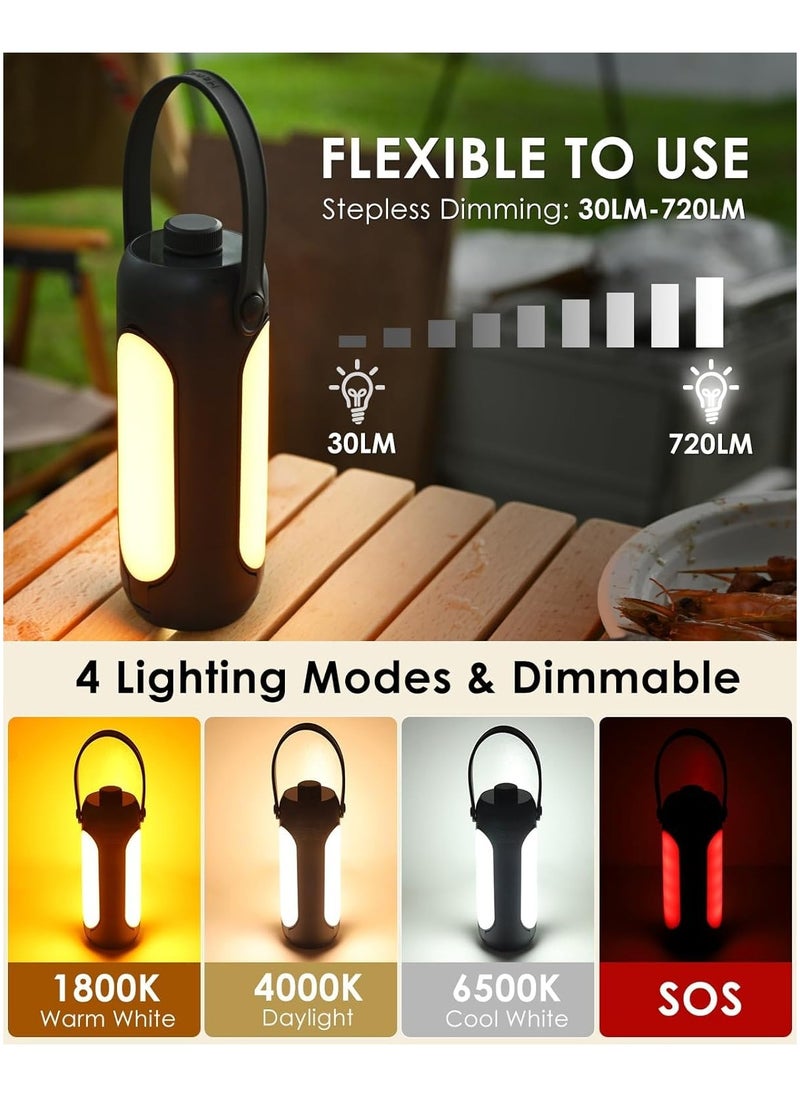 XVersion Portable LED Camping Lights Camping Lantern - Cordless Rechargeable Light for Outdoor Hiking, Tents, Bedroom, Night Use, Mini Hanging Torch, Home & Camp Decoration - Gray  - Image 5
