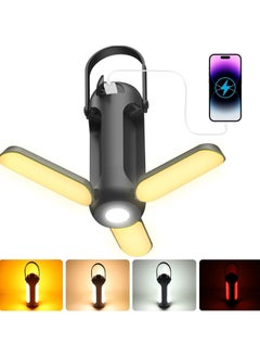 XVersion Portable LED Camping Lights Camping Lantern - Cordless Rechargeable Light for Outdoor Hiking, Tents, Bedroom, Night Use, Mini Hanging Torch, Home & Camp Decoration - Gray  - Image 1