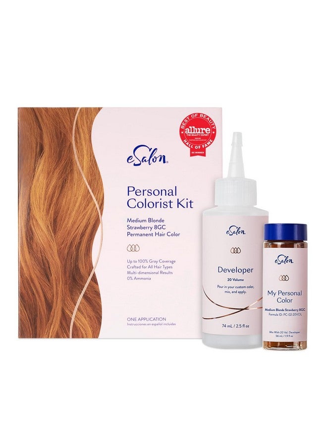 esalon Permanent Hair Color & Hair Dye Complete Kit Medium Blonde Strawberry Personal Colorist Kit For Up To 100% Gray Coverage For All Hair Types Professionalgrade Ammoniafree Hair Dye - Image 1