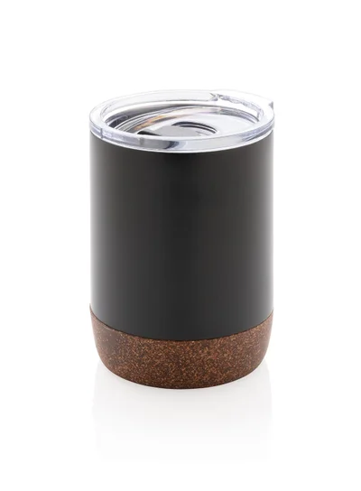 Hans Larsen GOUDA - Hans Larsen Vacuum Mug With Cork Base - Black