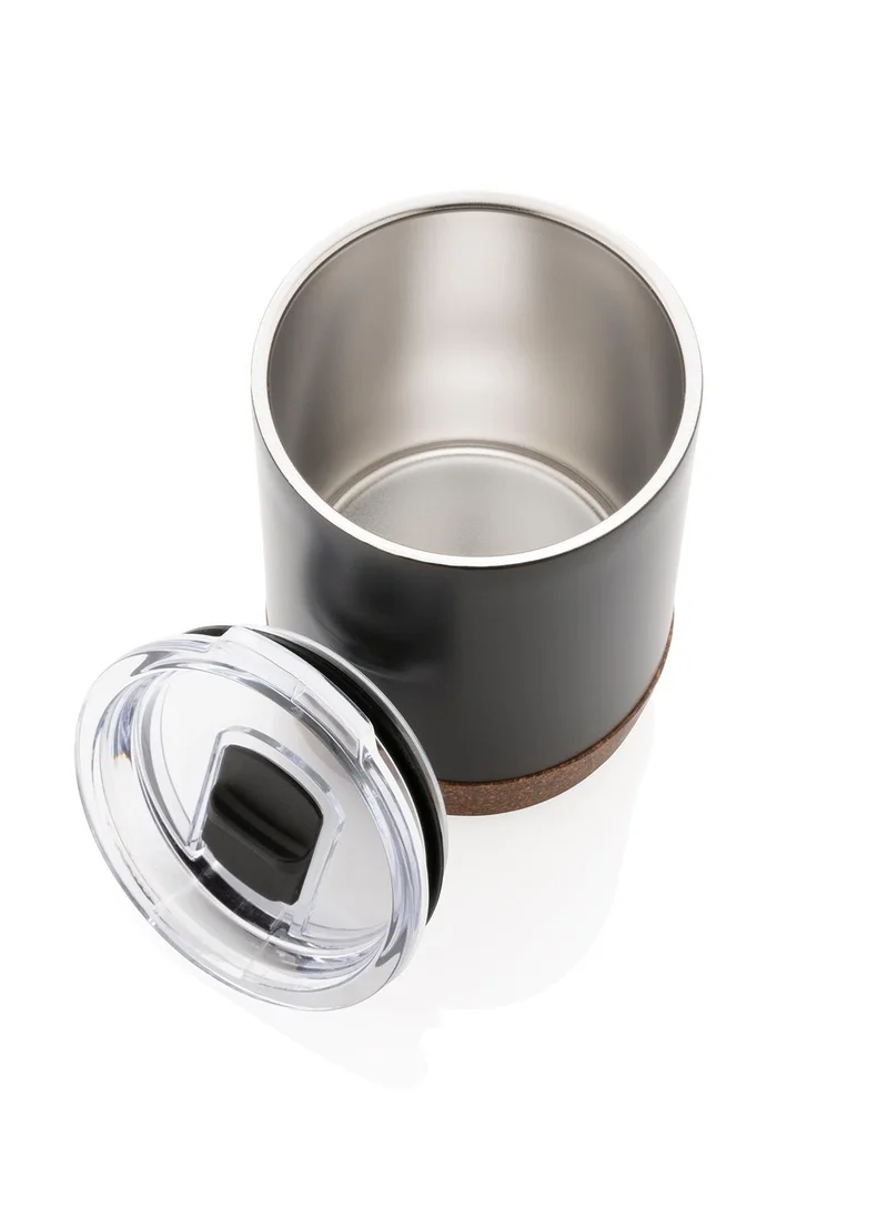 Hans Larsen GOUDA - Hans Larsen Vacuum Mug With Cork Base - Black