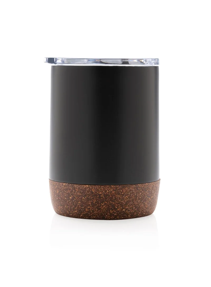 Hans Larsen GOUDA - Hans Larsen Vacuum Mug With Cork Base - Black