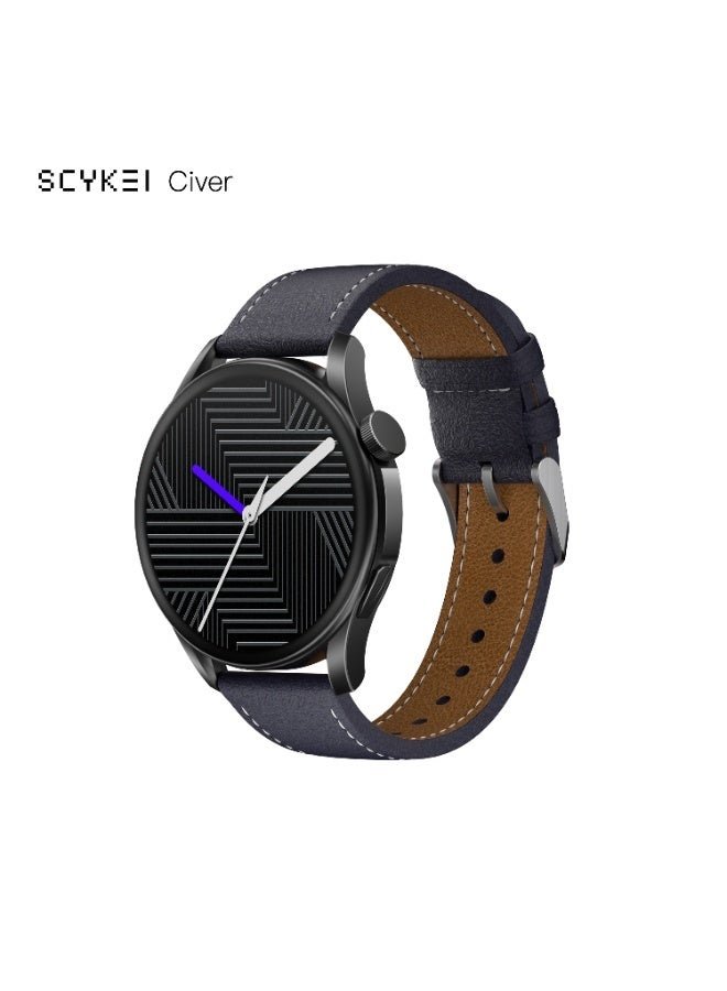 SCYKEI Civer Smartwatch 1.43" AMOLED , Bluetooth Calling & NFC Support - Black With Stainless Steel Metal Black Strap Gift - Image 4