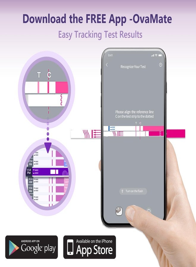 شرائط اختبار التبويض (عبوة من ٥٠ شريطًا). عبوة من ٥٠ اختبارًا للخصوبة. مدعومة بتطبيق OvaMate لحساب التبويض (لأجهزة iOS وAndroid). تتبعي التبويض بدقة. - Image 5