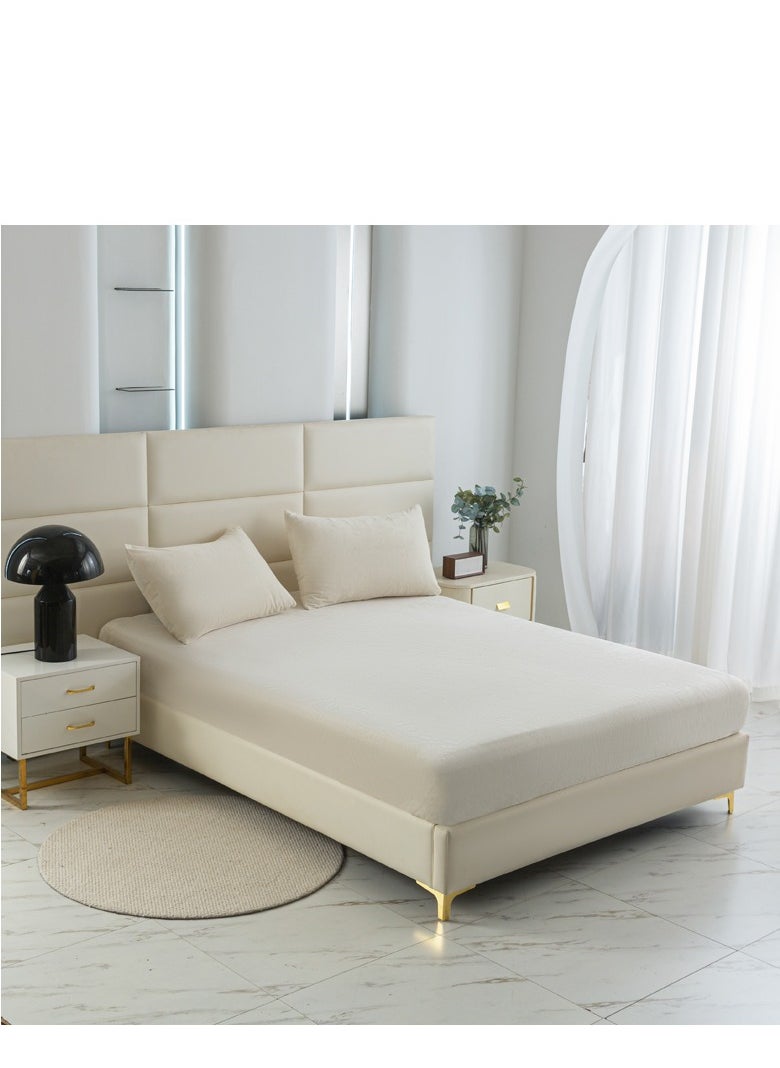 Golden - 4 Pcs Single Size Velvet Comforter Sets,  Fits 120 x 200 cm Single Size Bed, Includes duvet filler/inner core Soft, Warm(L008-4) - Image 1