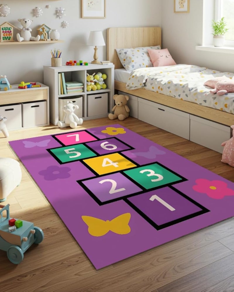 سجادة أطفال فاخرة من بوسات | مانعة للانزلاق | مصنوعة من مواد عالية الجودة | متينة وأنيقة - مثالية للاستخدام الداخلي والخارجي، في الممرات وغرف المعيشة، مقاس 160 × 230 سم. K8