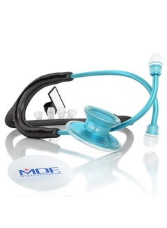MDF Instruments , Acoustica Lightweight Stethoscope For Doctors, Nurses, Students, Home Health Use, Adult, Dual Head, Black Tube, Aqua Chestpiece-Headset, Mdf747Xpaq11  - Image 4