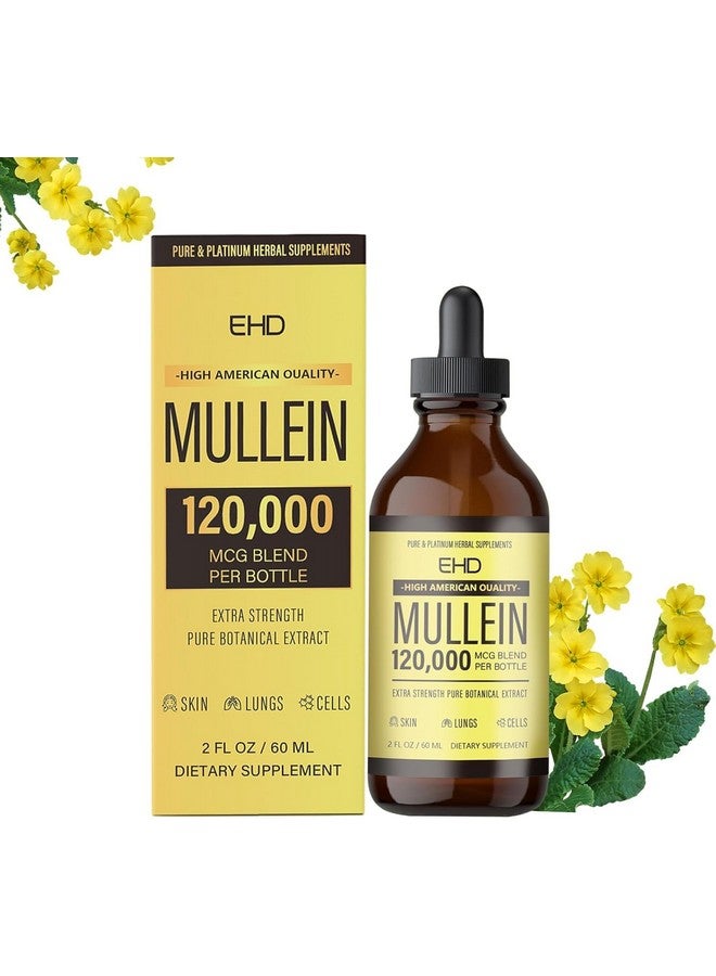 Generic Mullein Drops - Lung Cleanse,120000mg Mullein Leaf Extract for Lungs Cleanse & Respiratory Function Healthy Breathing Immune, Natural Herbal Supplement Sugar & Alcohol-Free  - Image 1