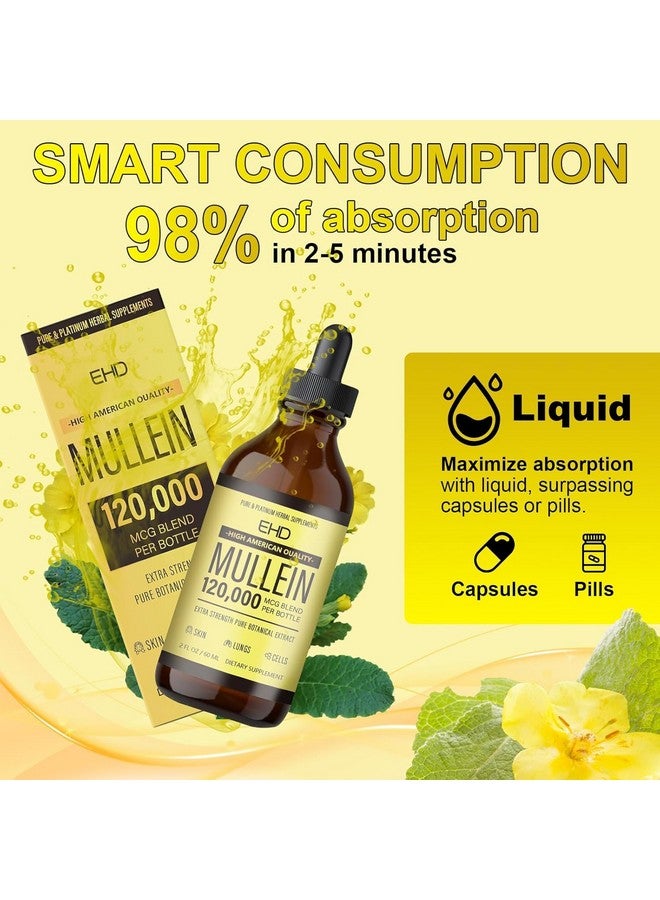 Generic Mullein Drops - Lung Cleanse,120000mg Mullein Leaf Extract for Lungs Cleanse & Respiratory Function Healthy Breathing Immune, Natural Herbal Supplement Sugar & Alcohol-Free  - Image 5
