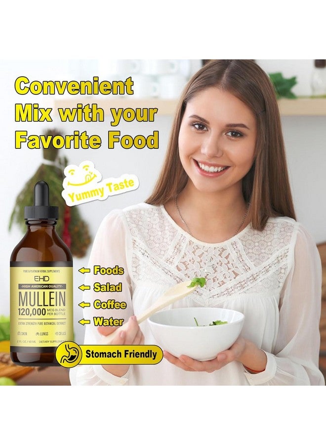 Generic Mullein Drops - Lung Cleanse,120000mg Mullein Leaf Extract for Lungs Cleanse & Respiratory Function Healthy Breathing Immune, Natural Herbal Supplement Sugar & Alcohol-Free  - Image 4