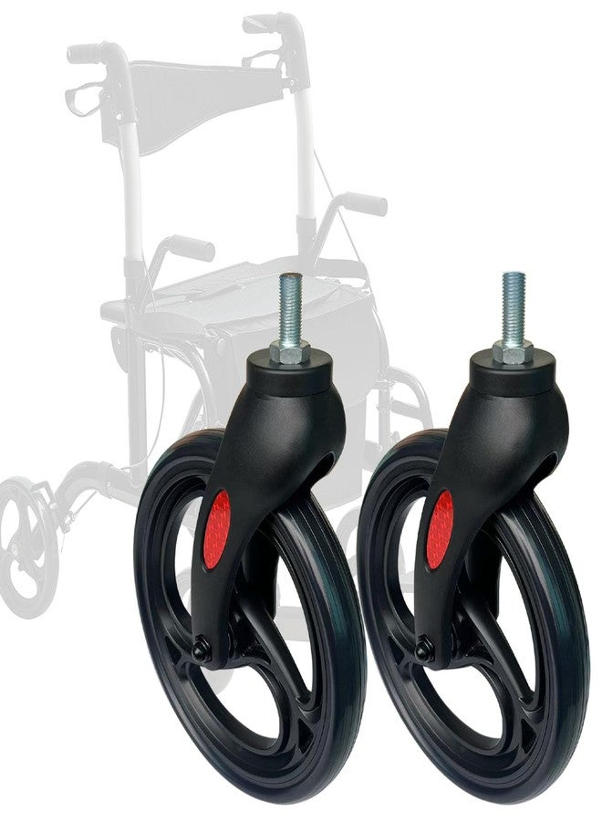 LEACHOI 8 Inch Front Wheel with Fork Drive Assembly, 360° Rotation, Replacement Wheel for Wheelchairs, Transport Chairs, Rollators, Walkers. (1Pr Black) - Image 3