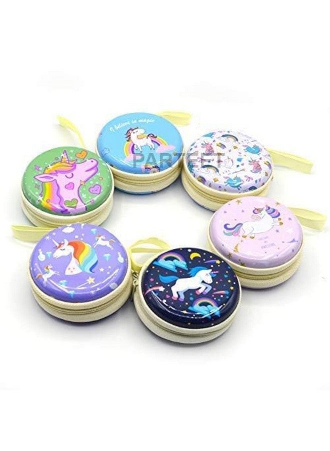 PARTEET Unicorn Printed Multipurpose Coin - Earphone Pouch Return Gift (Pack of 6) - Image 1
