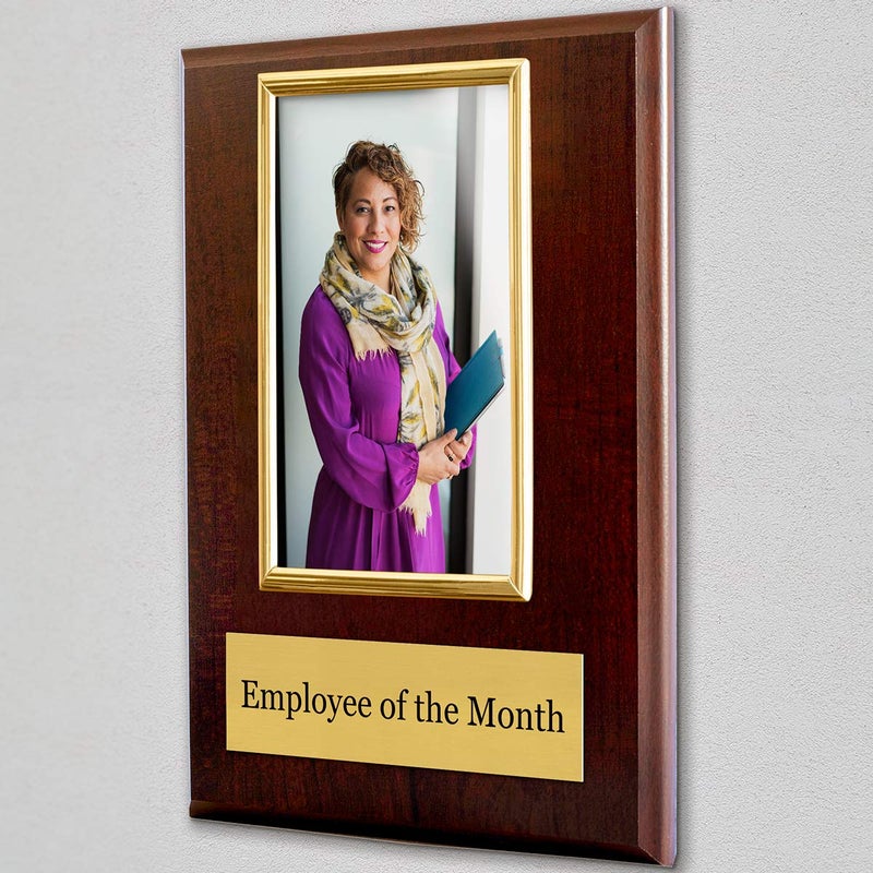 PlaqueMaker Pre-designed Employee of the Month, Quarter or Year Award Plaque - 8 x 10" Photo Plaque holds a 6 x 4" Portrait Photo (Month) - Image 4