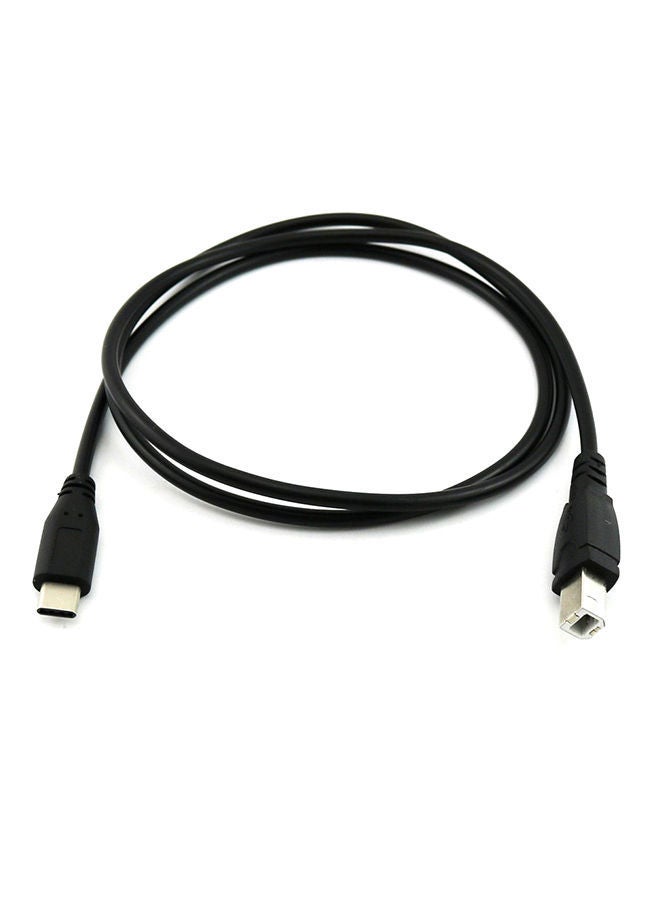 NIBEMINENT USB-C USB 3.1 Type C Male to 2.0 B Data Cable Cord Phone Printer Black 