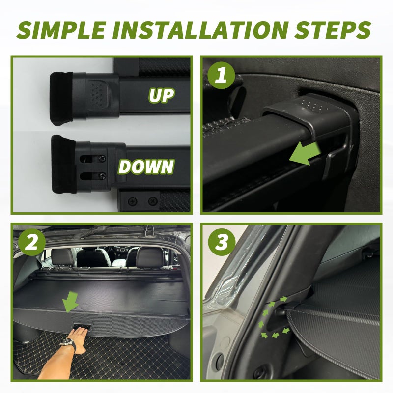 Blycorul Trunk Cargo Cover for Chevy Equinox GMC Terrain 2025 2026, with Carbon Fiber Texture, Anti - Peeping Retractable Security Shade for Privacy, SUV Accessories (No Equinox EV) - Image 4