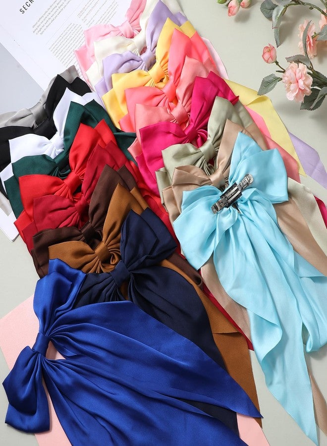 ولهيف مجموعة من 20 ربطة شعر ساتان للنساء من WLLHYF، كبيرة الحجم، ذات أطراف طويلة، مزينة بدبابيس شعر ناعمة كالحرير، إكسسوارات شعر فرنسية عتيقة للفتيات الأميرات. - Image 3