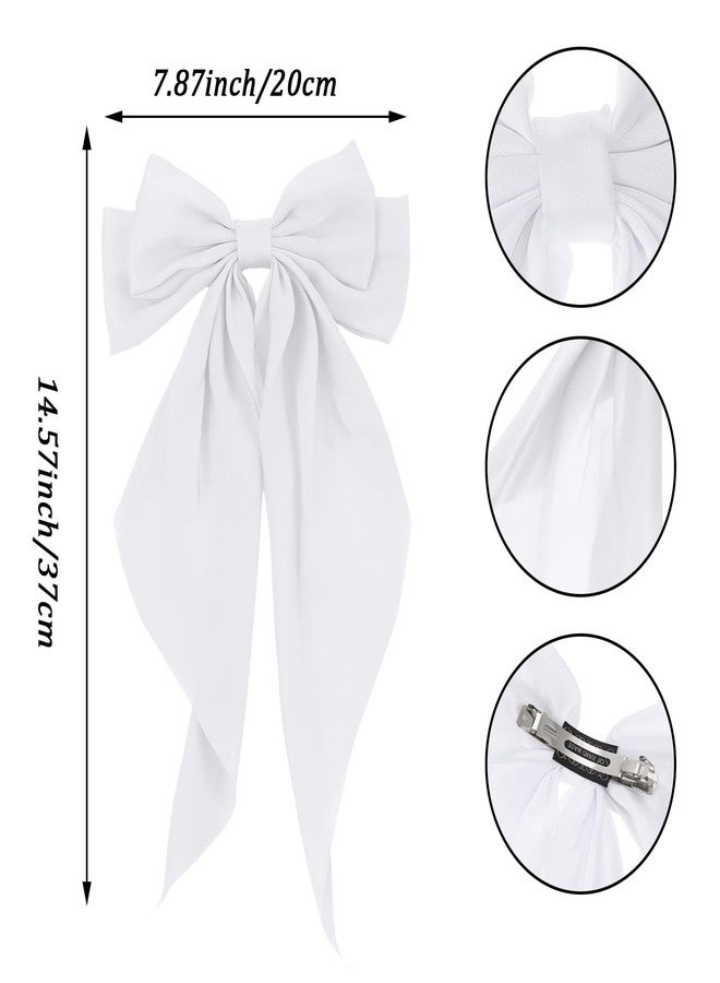 ولهيف مجموعة من 20 ربطة شعر ساتان للنساء من WLLHYF، كبيرة الحجم، ذات أطراف طويلة، مزينة بدبابيس شعر ناعمة كالحرير، إكسسوارات شعر فرنسية عتيقة للفتيات الأميرات. - Image 2